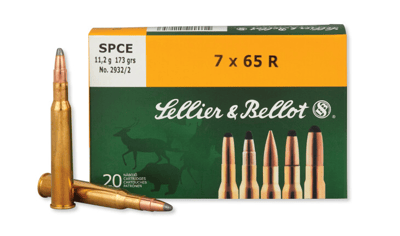Sellier & Bellot 7x65R Ammunition 173 Grain SPCE 2608 fps 400 Rounds 754908516858