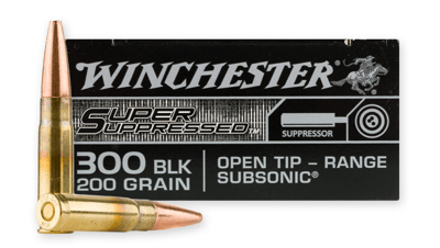 Winchester Super Suppressed .300 Blackout Ammunition 200 Grain Rounds FMJ-OT 1060 fps 200 Rounds SUP300BLK 
