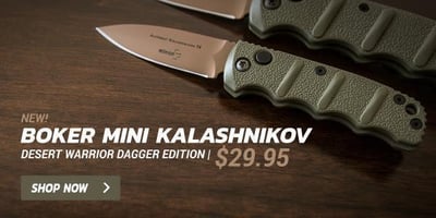 Boker Mini Kalashnikov Desert Warrior Automatic Knife Dagger (2.5" Copper) - $32.99 (Free S/H over $99)