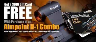 Aimpoint Micro H-1 4MOA/M4 Mount Combo w/ LaRue Tactical $100 gift card with purchase - $626 before $100 GC