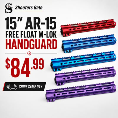 Shooters Gate 15″ AR-15 Free Float M-LOK Handguard - $84.99 