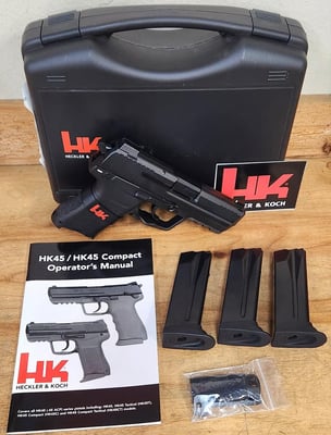 USED HK USA HK45 Comp V1 45ACP 4.57" 8rd Pistol w/ Night Sights - Black - $679.99 