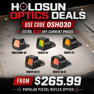 Holosun HS507C X2 / HE507C-GR X2 / HE507COMP-GR / HE507K-GR X2 / HS507K X2 Optics – Code OSHO30 - $265.99 