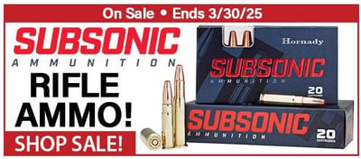 Hornady Subsonic Rifle Ammo on SALE @ Midsouth Shooters Supply