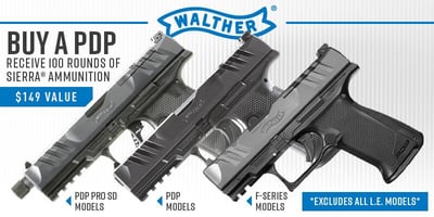Walther PDP & Sierra Ammo Promotion - 100 Rounds Free with Purchase of a PDP