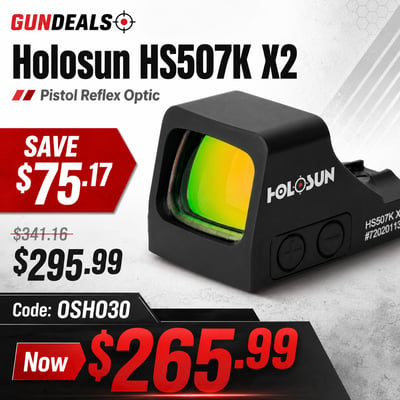 Holosun HS507K X2 Pistol Reflex Optic - $265.99(CODE:OSHO30) 