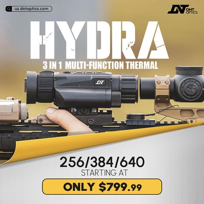 DNT Hydra 3-in-1 Thermal Scope: Standalone Scope + Clip-On + Handheld Monocular
