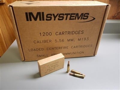 IMI AMMO 5.56X45MM NATO M193 FMJ 55 GR 1,200 ROUND CASE - $592.79