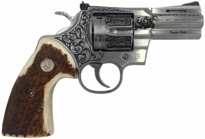 Colt Firearms Python Engraved Stainless .357 Mag 3" Barrel 6-Rounds w/ Elk Stag Grips - $3199.99 