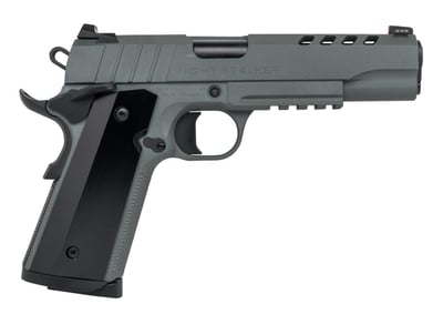 Tisas 1911 Night Stalker .45 ACP 5" 8+1 Cerakote Grey Rail Slide Cut Pistol - $477.77 