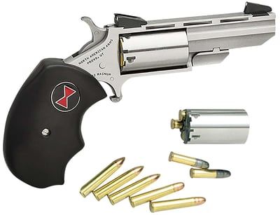 North American Arms Black Widow Stainless .22 LR / .22 Mag 2" Barrel 5-Rounds Fixed Sights - $315.06