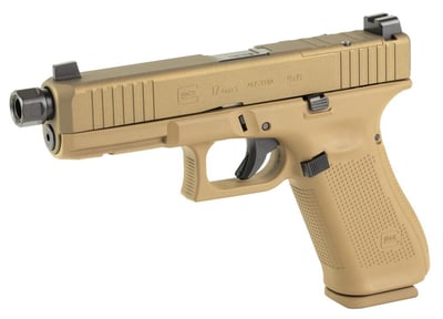 GLOCK 17XOR, Optic Ready, 9MM, 4.99" Threaded Barrel, Custom FDE Cerakote, 17Rds - $650 