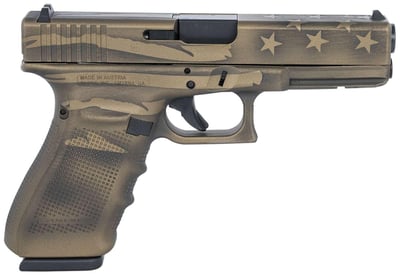 Glock 20 Gen 4 10mm 4.61" barrel 15 Rnds Black/Coyote Battle Worn Flag - $686 