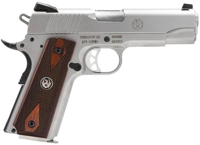 Ruger SR1911 Commander 45 ACP 6702, Stainless frame and slide with rosewood stocks - $772.99 