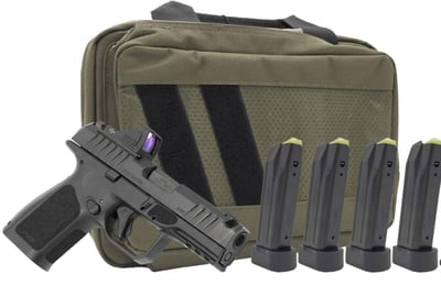 Rost Martin RM1C Comp, 9mm, 4" Comp'd Barrel, 4 Magazines, Viridian RFX11 Green Dot, Black, Pistol - $399.99 