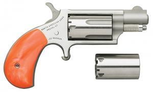 NAA Mini-Combo 22 Mag/22 LR 1 1/8 Fixed Sight Stainless Orange Pearlite Grip 5-rd - $330