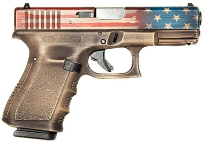 Glock 19 G19 Gen 5 HGA 9mm 4.0" barrel FS 15Rnds American Flag Slide - $699.99 