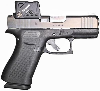 Glock G43X 9mm 3.39" barrel 10rd w/ Aimpoint COA Black - $921