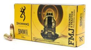 Browning 9mm 115 gr FMJ Training and Practice 50/Box - $14.99