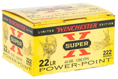 Winchester Ammo X22LRPPB Super X 22 LR 40 gr Plated Hollow Point 222 Bx - $15.96