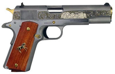 Colt 1911 Gold Cup Trophy .38 Super Semi Auto Pistol 5 National Match  Barrel 9 Rounds Fiber Optic Front Sight/Bomar Style Rear Sight Colt G10  Grips Brushed Stainless Steel