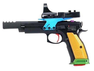 CZ-USA 75TS Czechmate Parrot 9mm 5.23" 26rd w/ C-More Sight, Frame Mount, And 4 Port Compensator - $3249.99 