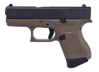 GLOCK 43 Safe Action Sub Compact 9MM 3.39 OD Polymer Matte Finish 6RD 1-EXTENDED MAG, 1-FLAT BOTTOM - $450
