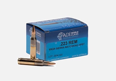 ADI World Class .223 REM, 69 Grain Sierra MatchKing, 20 Round Box - $17.99