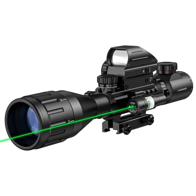 MidTen 4-12 & 16x50 AO Dual Illuminated Rangefinder Optics & 4 Holographic Reticle Red/Green Dot & Laser - $71.59 + FREE Shipping