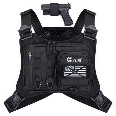 CVLIFE Tactical Chest Pack with Pistol Holster, Lightweight EDC - $21.44 w/code "69V2NKJJ" + FREE Shipping