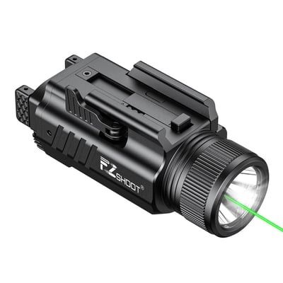 EZshoot 2000 Lumen LED Flashlight with Quick Install Adjustable Slide Rail, Magnetic Rechargeable Strobe Green Laser Light for Picatinny Rail - $51.19 w/code "DNV2X235" + $11 Prime discount + FREE Shipping