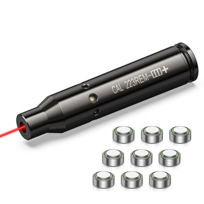 MidTen 223 5.56mm/ 9mm/12 Gauge Laser Bore Sighter with Extra Batteries - $9.99 w/code "G3NZLWTY" + FREE Shipping