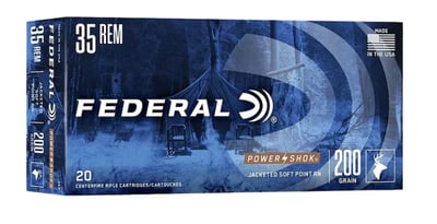 Federal Power-Shok 35 Remington Ammo 200 Grain Jacketed Soft Point Box of 20 - $36.44 (Free Shipping on $100+ Orders)