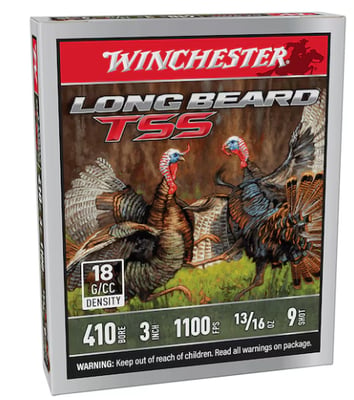 Winchester Long Beard TSS Turkey 410 Ammo 3" #9 Tungsten Shot 13/16 oz Box of 5 - $21.98 (Free Shipping on $100+ Orders)
