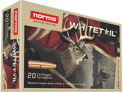 Norma Whitetail 8x57mm JS Mauser (8mm Mauser) (323 Diameter) Ammo 196 Grain Jacketed Soft Point Box of 20 - $26.99 (Free Shipping on $100+ Orders)