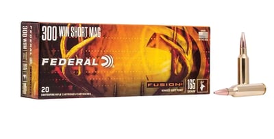 Federal Fusion 300 Winchester Short Magnum (WSM) Ammo 165 Grain Bonded Jacketed Soft Point Box of 20 - $41.83 (Free Shipping on $100+ Orders)