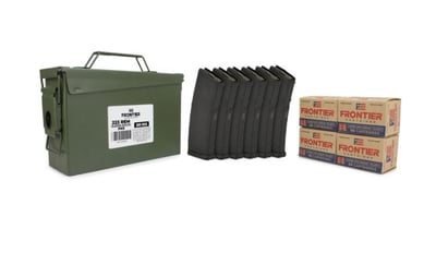 Hornady Frontier Military Grade 223 Remington 55 Gr FMJ 200 Rounds in Ammo Can + Magazine 6 Pack - $174.99 
