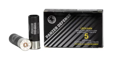 Panzer Defense Lequian 12 Gauge Buckshot Ammo 2 3/4" 250 Rounds - $137.35 (Free Shipping on $100+ Orders)