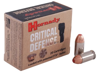 Backorder - Hornady Critical Defense 45 ACP +P Ammo 185 Grain Hornady FTX Polymer Tip Box of 20 - $25.89 (Free Shipping on $100+ Orders)