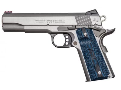 Colt 1911 Government Competition Series .38 Super 5" Barrel 9rd Semi-Auto Pistol, Stainless Steel - Minor Cosmetic Blem - $839.99 