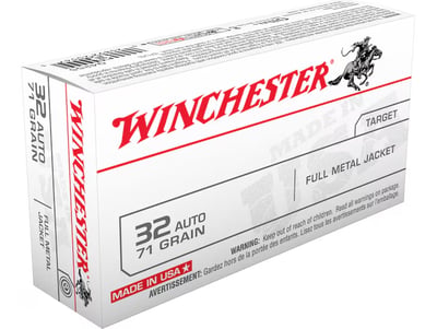 Backorder - Winchester White Box USA 32 ACP Ammo 71 Grain Full Metal Jacket 50 Rounds - $25.99 (Free Shipping on $100+ Orders)