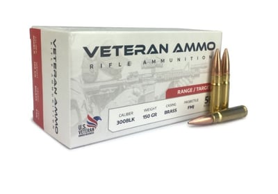 Hyperion Munitions Veteran Ammo 300 Blackout 150 Gr FMJ 50 Rounds - $38.53 after code: FREEDOM6
