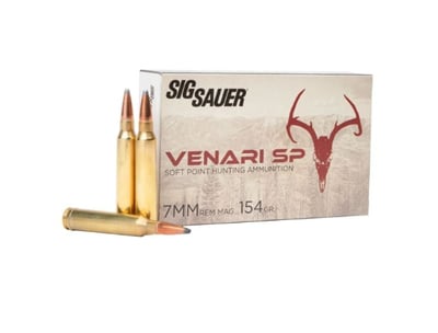 Sig Sauer Venari 7mm Remington Mag Ammo 154gr Soft Point 20 Rounds - $34.99