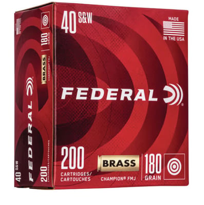 Federal 40 S&W Brass 180 FMJ - 200rd Box - $60.99