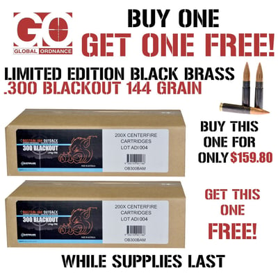 Global Exclusive! Black Case 144 Grain 300 Blackout Buy One Get on FREE! - $159.80