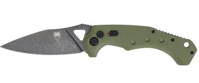 CobraTec Ryker 3.75" Folding Automatic Black Stonewashed D2 Steel Blade with OD Green G10 Handle - $23.72