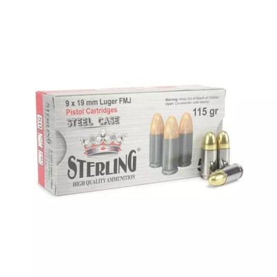 STERLING 9MM 115 GR FMJ 1000 rounds - $213.74 w/code "5OFFJUNE24" (Free S/H over $149)
