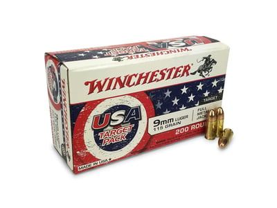 Winchester USA Target Pack 9mm 115 Gr FMJ 1000 Rnds - $274.99