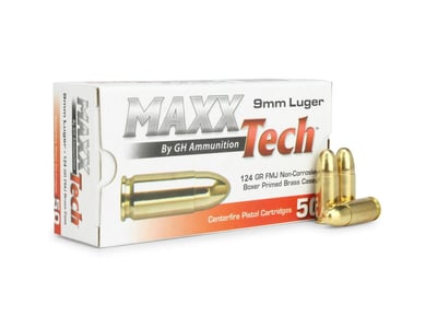 MAXXTech 9mm 124 Gr FMJ 500 rounds - $132.49
