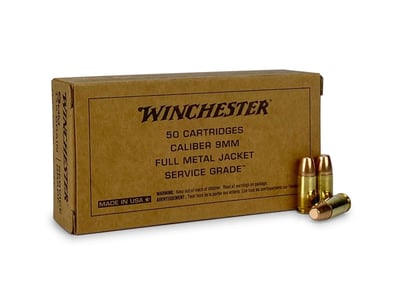 Winchester Service Grade 9mm 115 Gr FMJ Ammo Range Bundle (Limit 2) 200 Rounds - $42.73 
